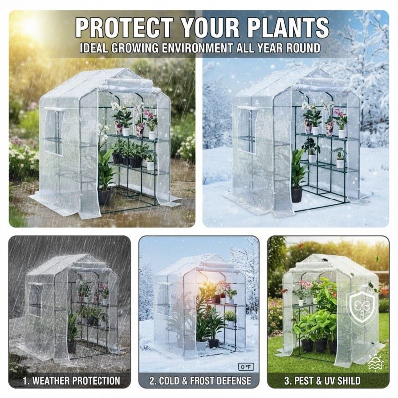 Walk-in Garden Greenhouse With Shelves suppliers